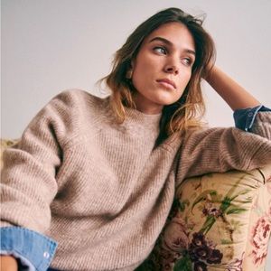 Sézane Otis Jumper - Mottled Beige, XS